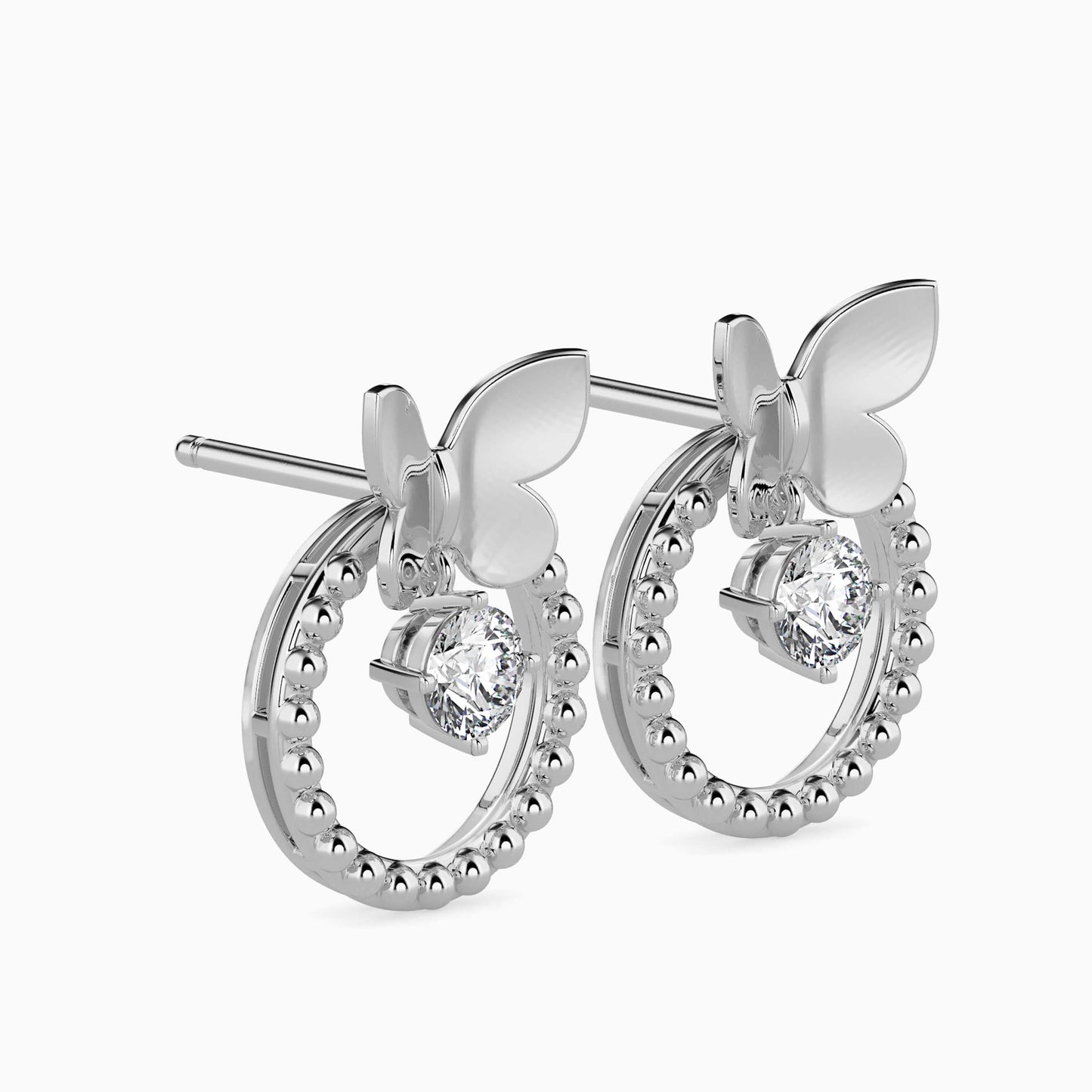 Arikara Solitaire Diamond Earring White Gold