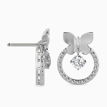 Arikara Solitaire Diamond Earring White Gold