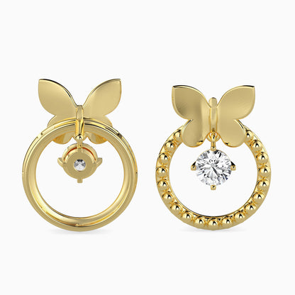 Arikara Solitaire Diamond Earring Yellow Gold