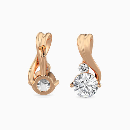 Piec Diamond Solitaire Earring Rose Gold