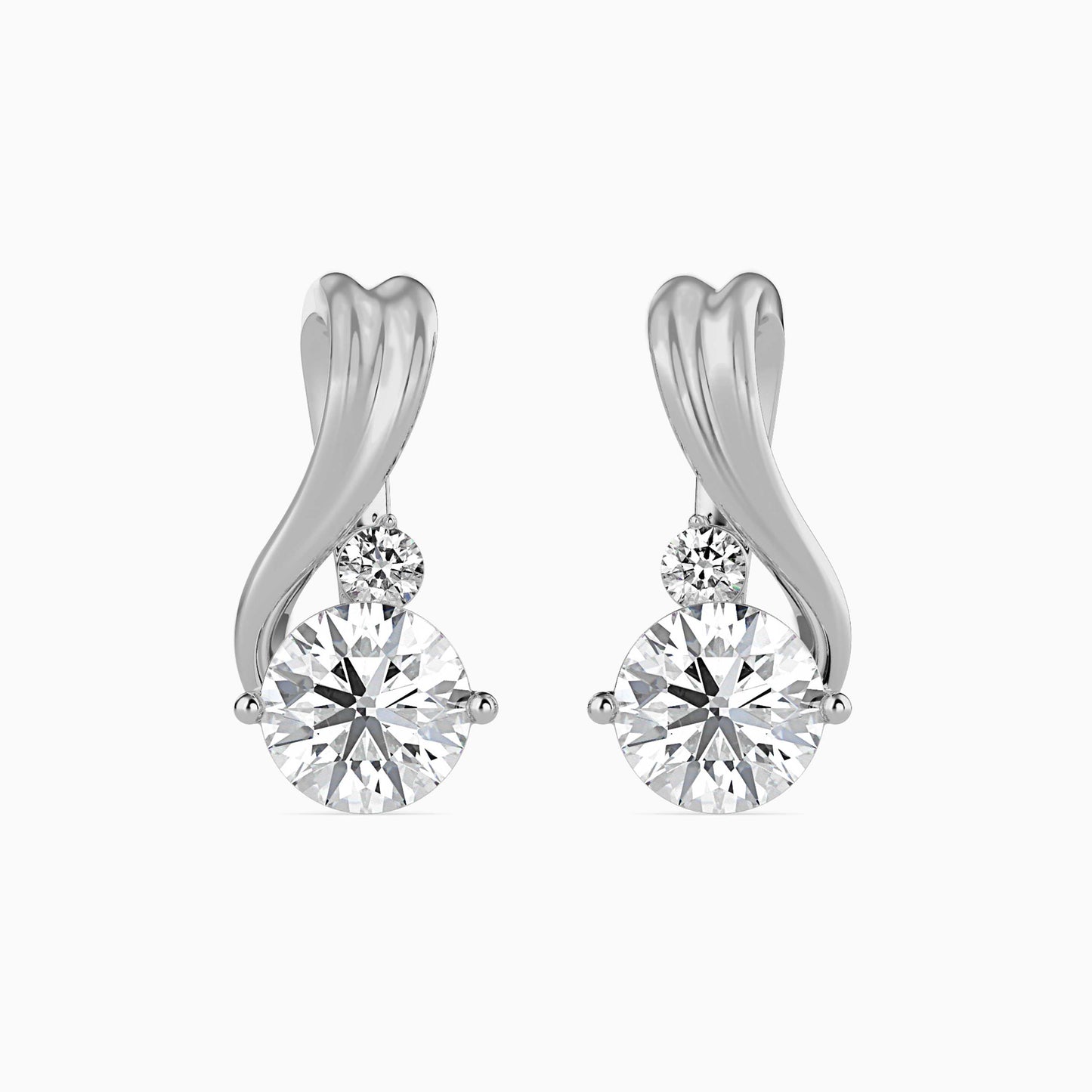 Piec Diamond Solitaire Earring Platinum