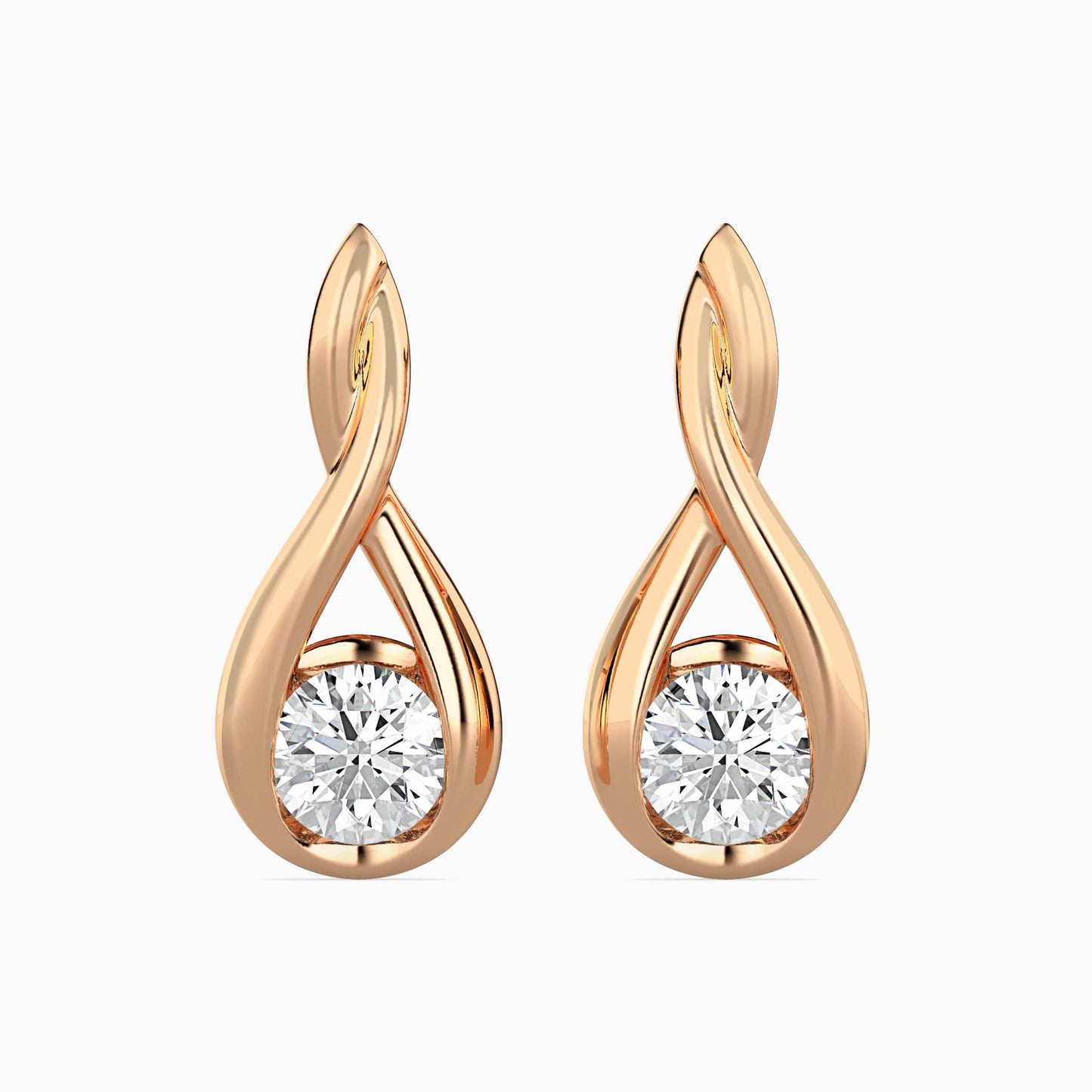 Healer Solitaire Diamond Earring Rose Gold