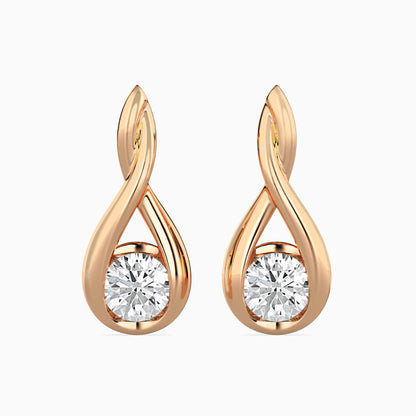 Healer Solitaire Diamond Earring Rose Gold