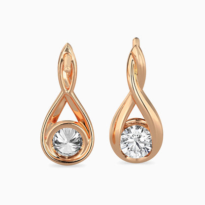 Healer Solitaire Diamond Earring Rose Gold