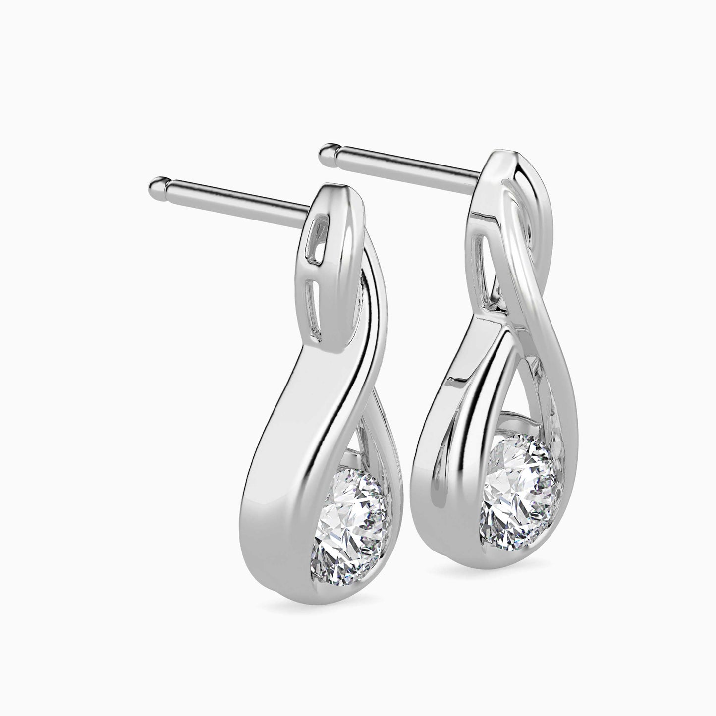 Healer Solitaire Diamond Earring Platinum