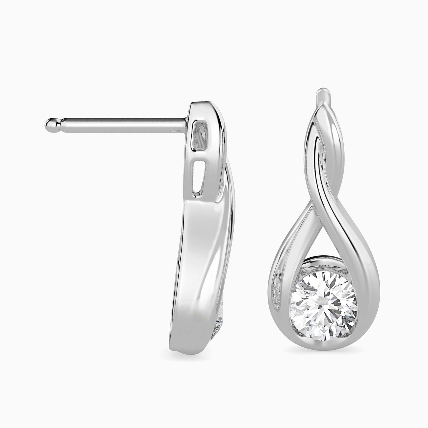 Healer Solitaire Diamond Earring Platinum