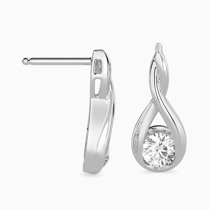 Healer Solitaire Diamond Earring White Gold