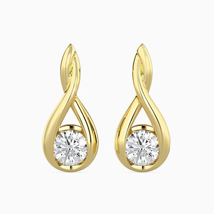 Healer Solitaire Diamond Earring Yellow Gold