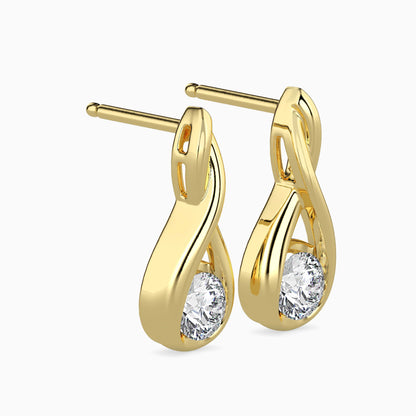 Healer Solitaire Diamond Earring Yellow Gold