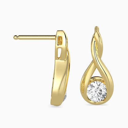 Healer Solitaire Diamond Earring Yellow Gold