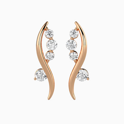 Bella Diamond Solitaire Earring Rose Gold