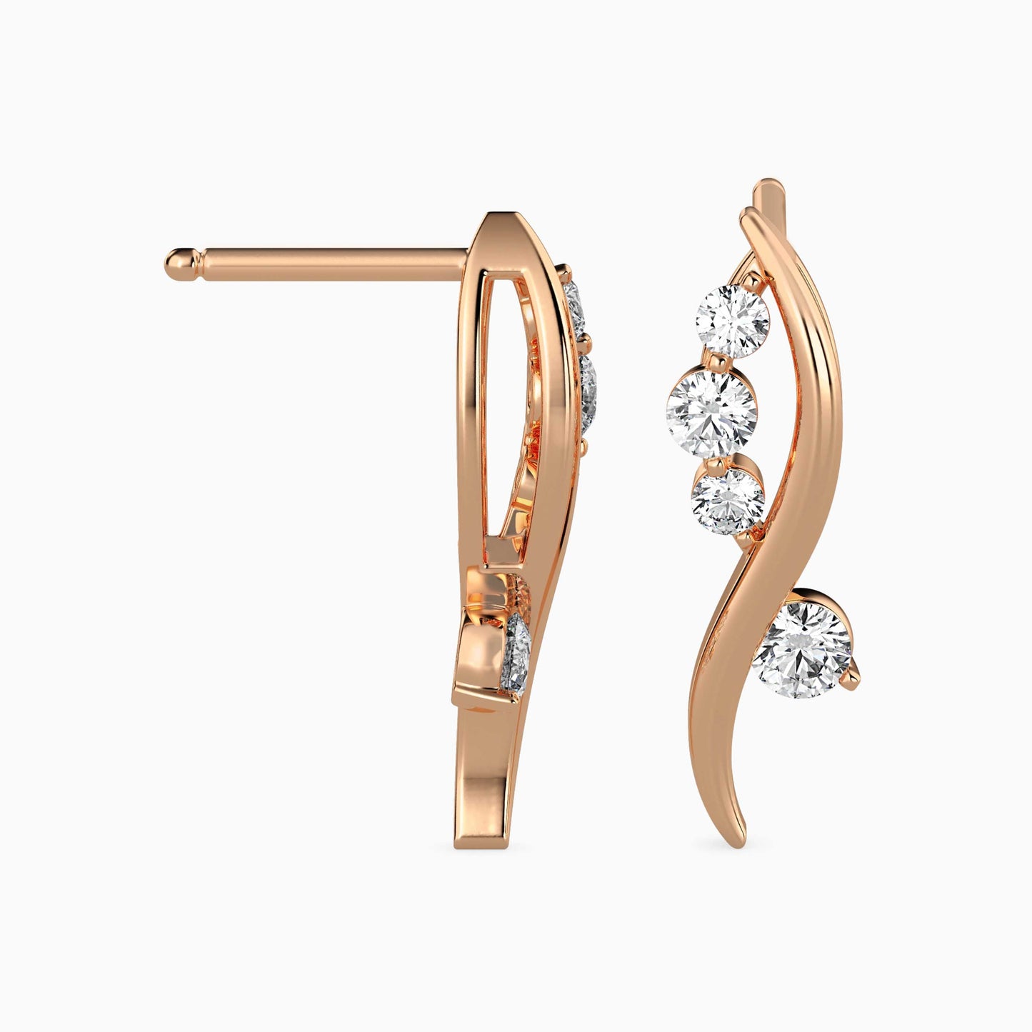 Bella Diamond Solitaire Earring Rose Gold