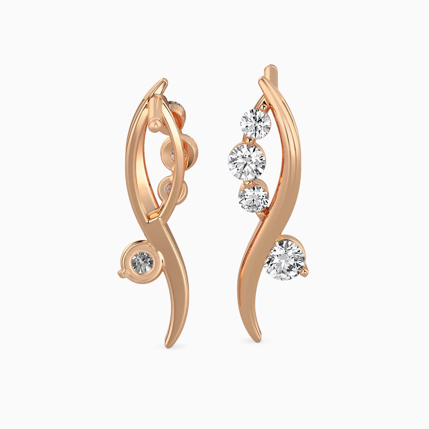 Bella Diamond Solitaire Earring Rose Gold