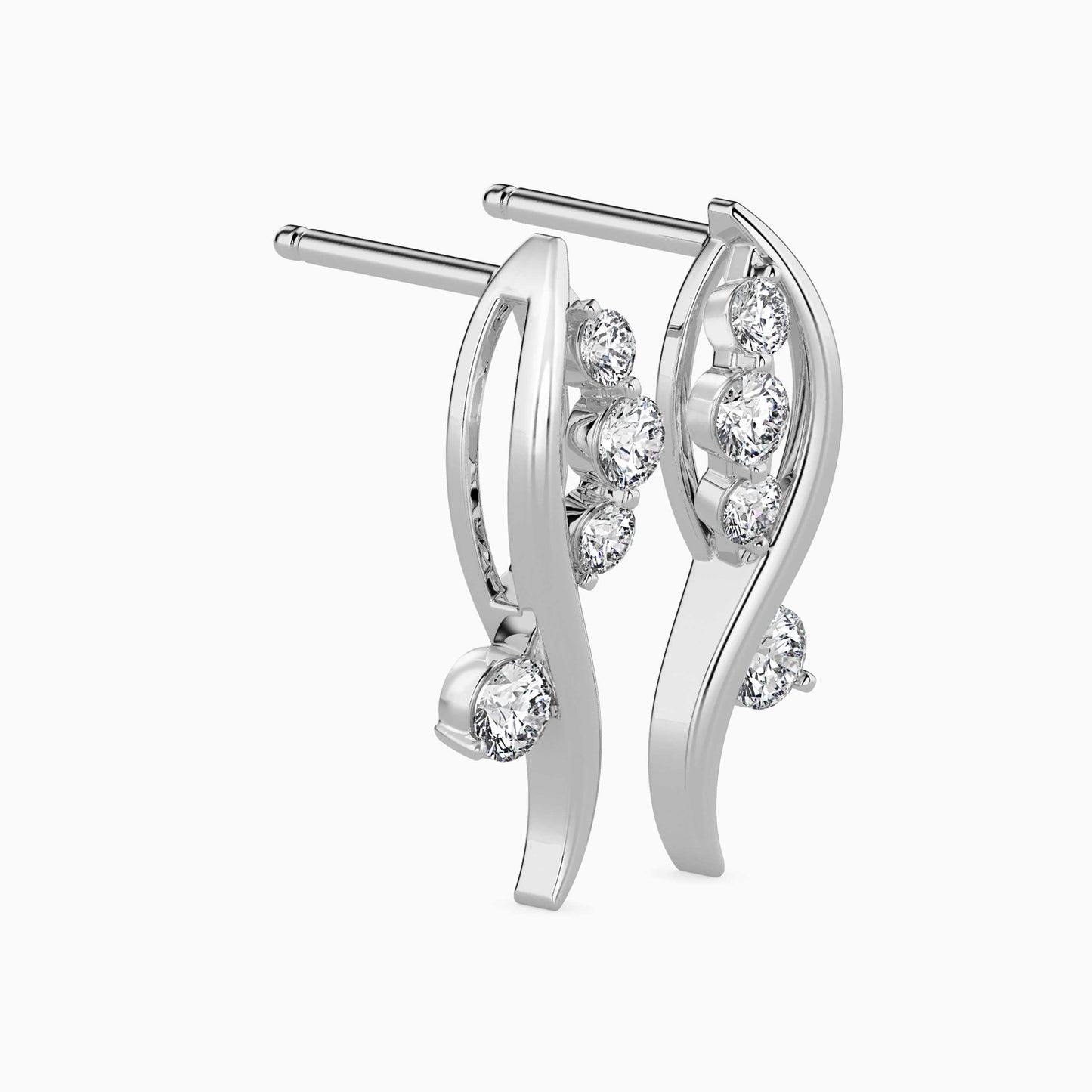 Bella Diamond Solitaire Earring Platinum