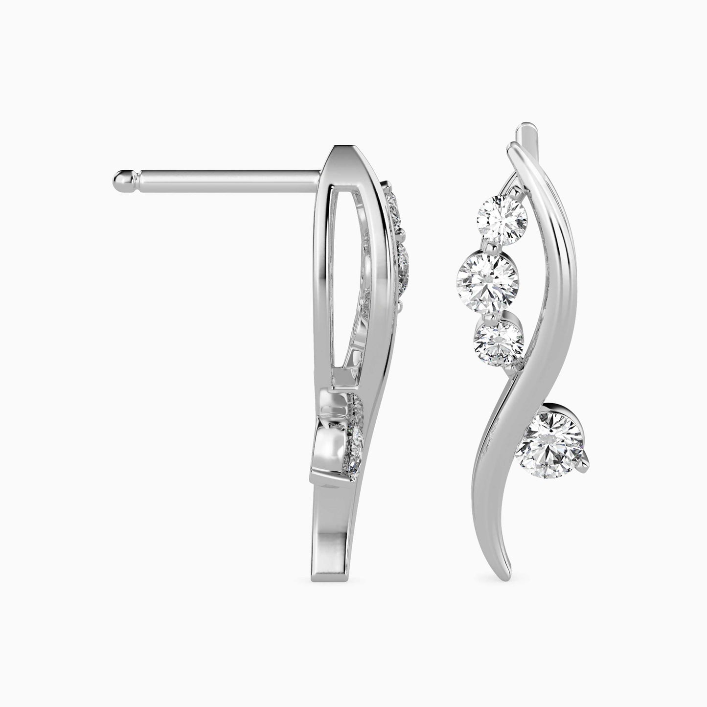 Bella Diamond Solitaire Earring Platinum