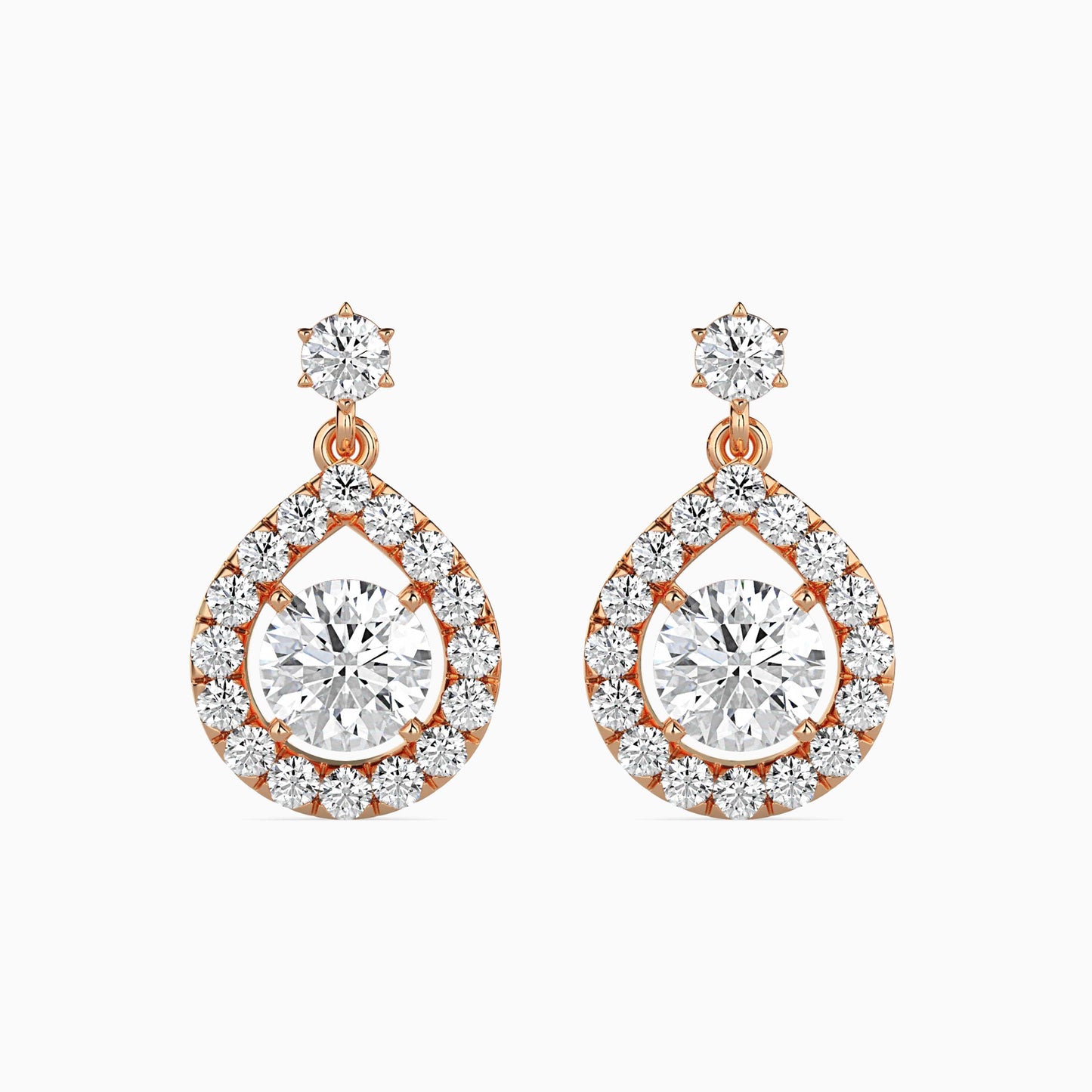 Potts Diamond Solitaire Earring Rose Gold