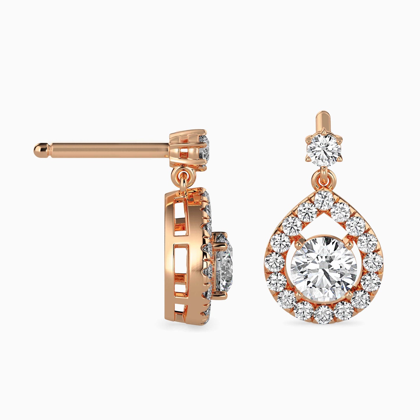 Potts Diamond Solitaire Earring Rose Gold