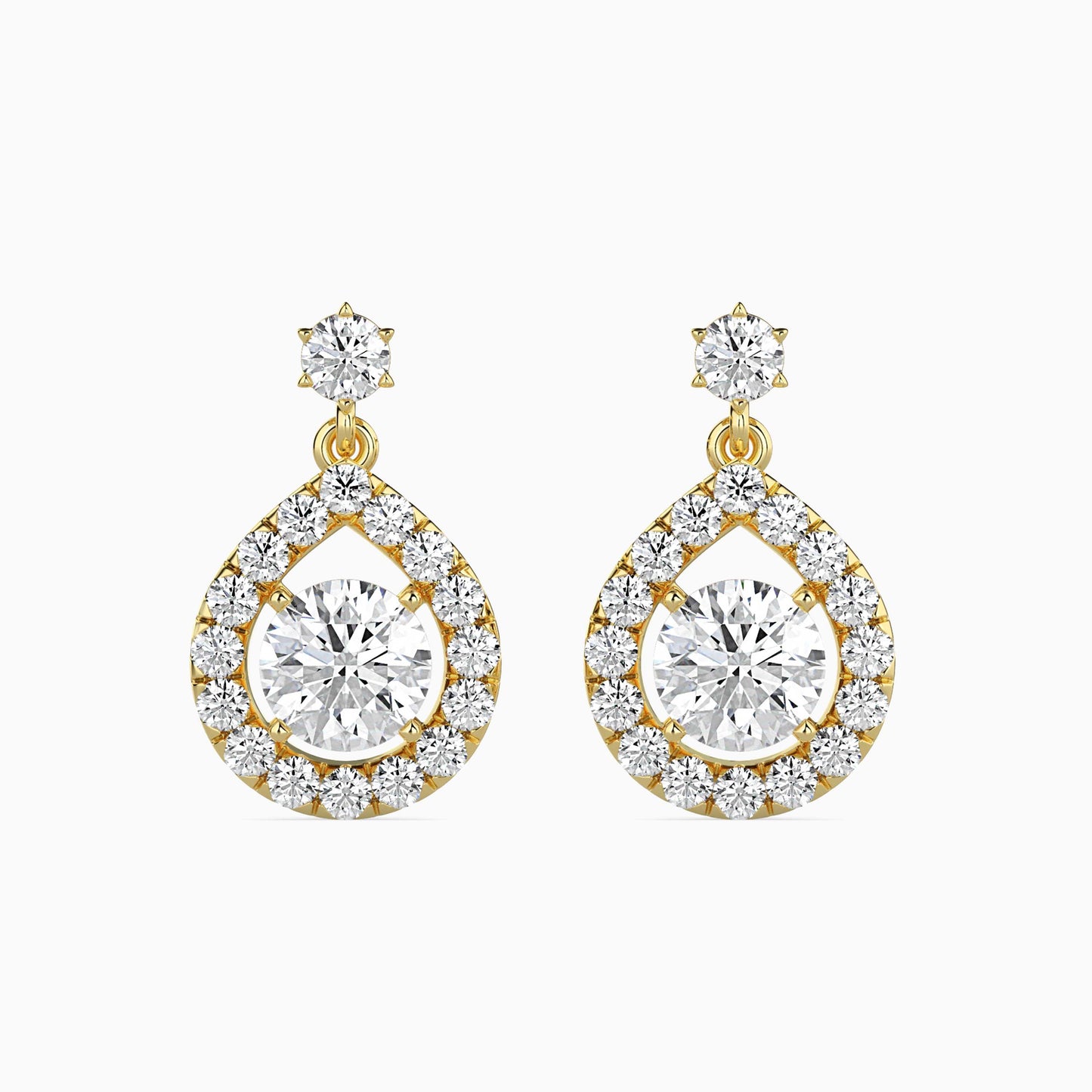 Potts Diamond Solitaire Earring Yellow Gold