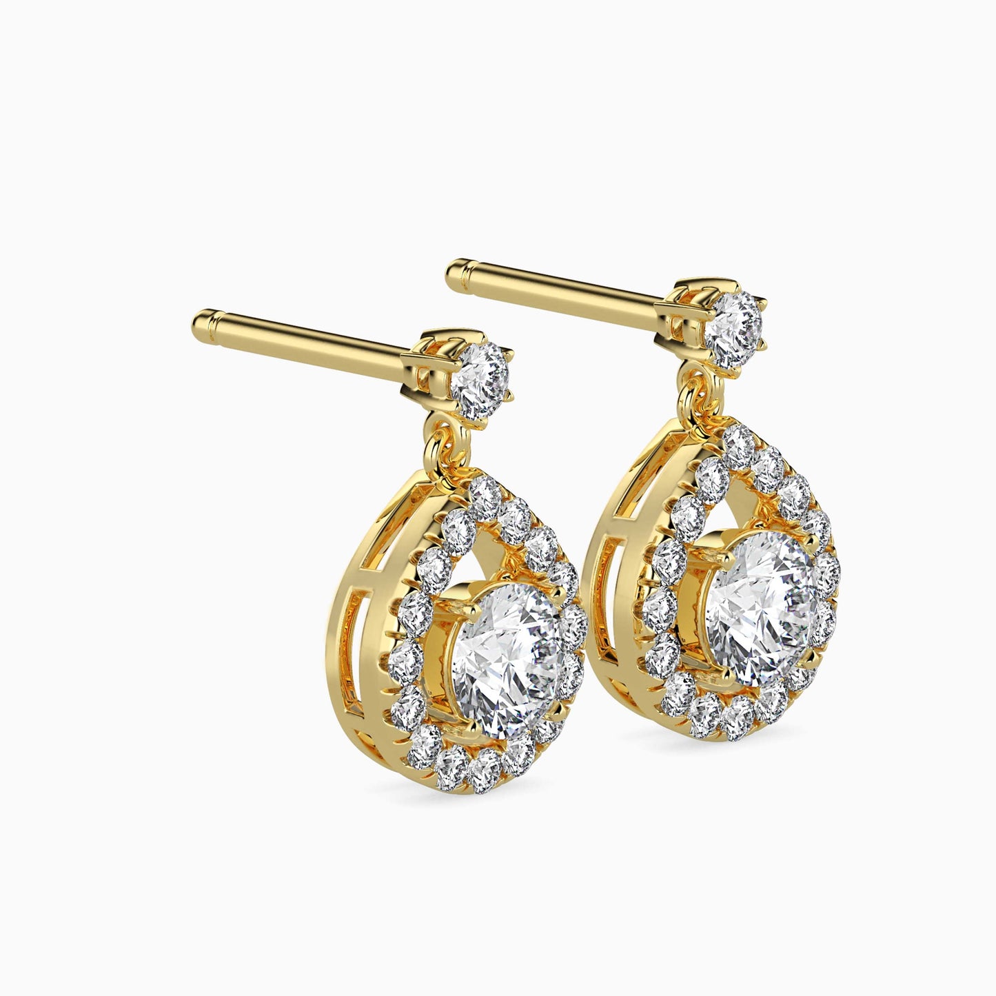 Potts Diamond Solitaire Earring Yellow Gold