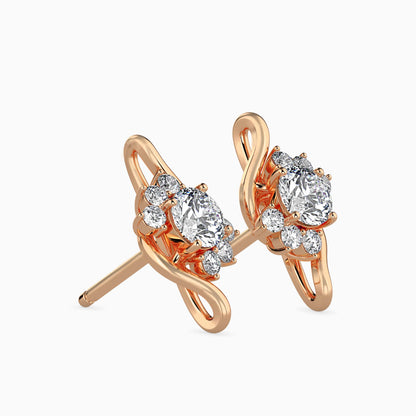 Soren Solitaire Diamond Earring Rose Gold