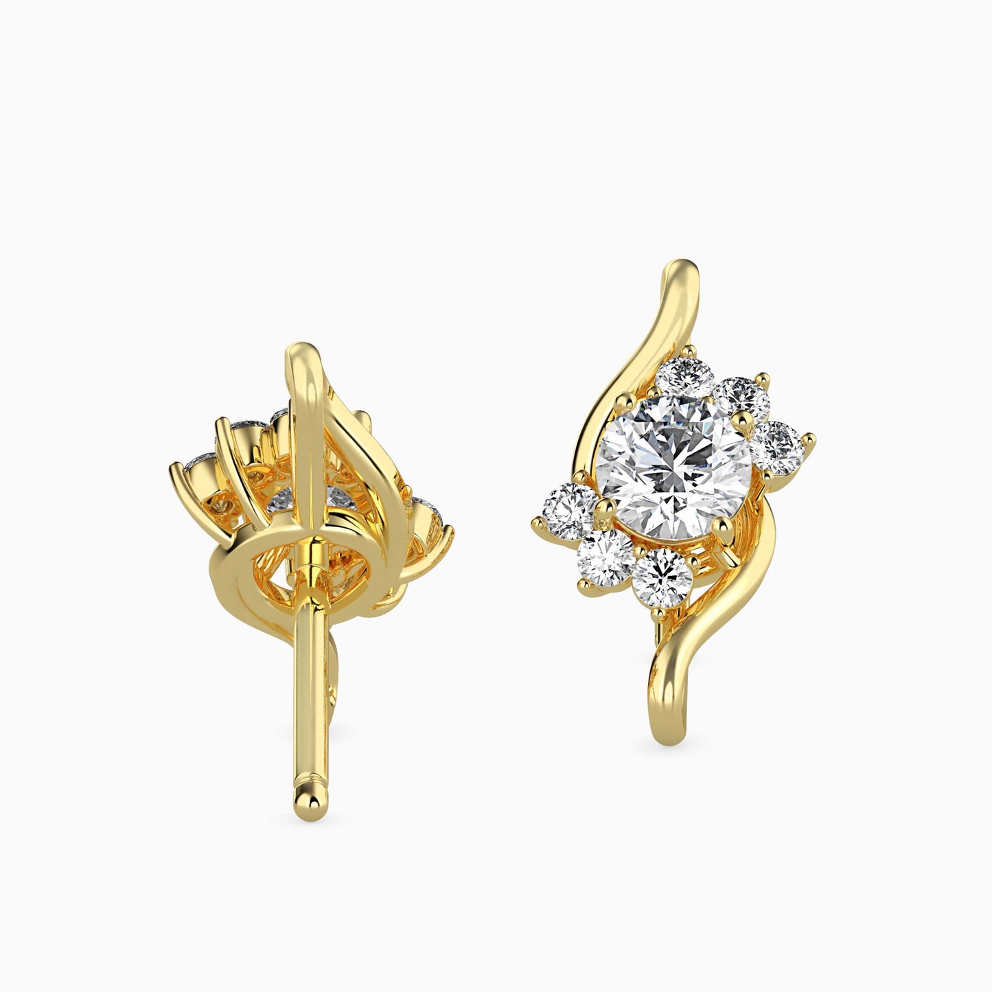 Soren Solitaire Diamond Earring Yellow Gold