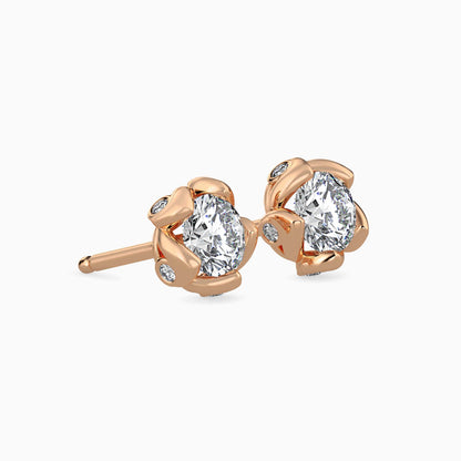 Marella Solitaire Diamond Earring Rose Gold