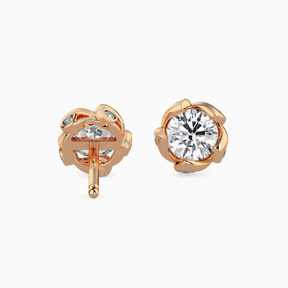 Marella Solitaire Diamond Earring Rose Gold