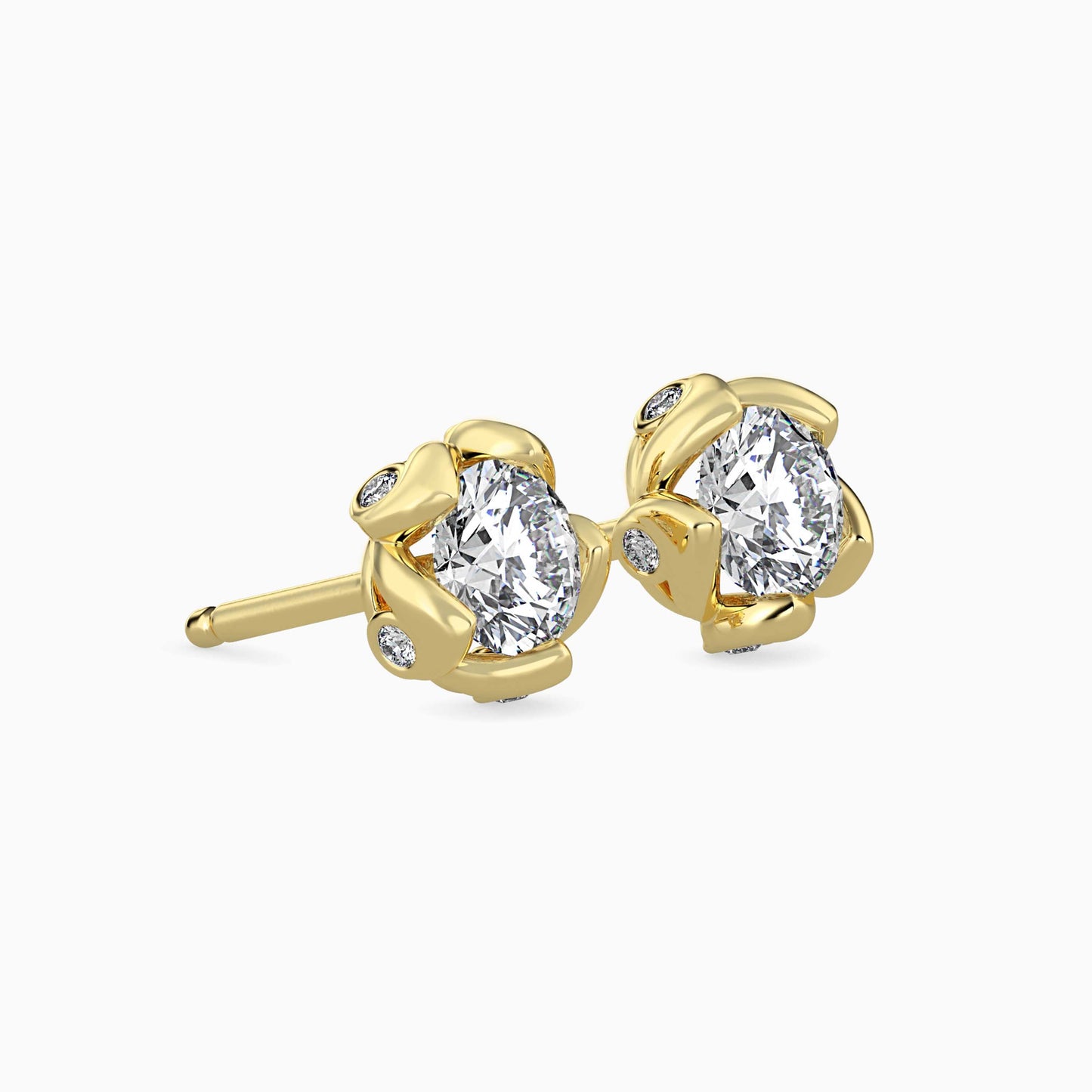 Marella Solitaire Diamond Earring Yellow Gold