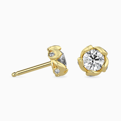 Marella Solitaire Diamond Earring Yellow Gold