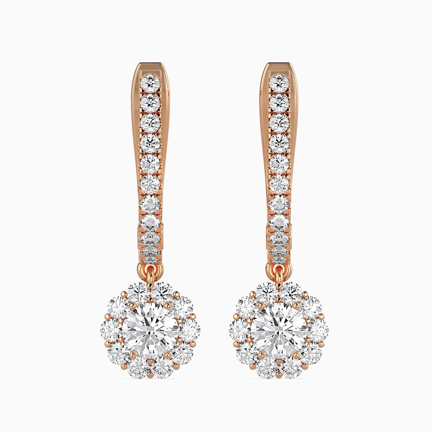 Nestor Diamond Solitaire Earring Rose Gold