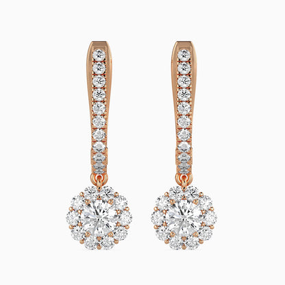 Nestor Diamond Solitaire Earring Rose Gold