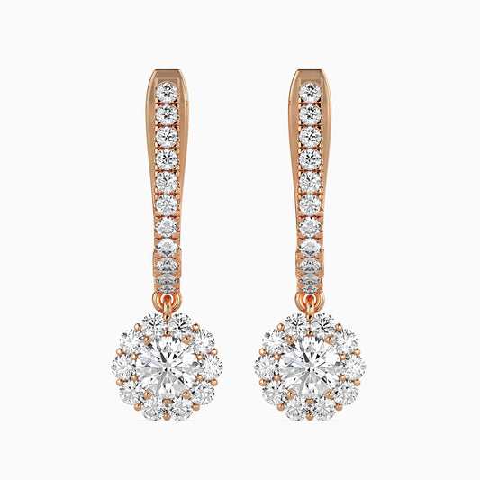 Nestor Diamond Solitaire Earring Rose Gold