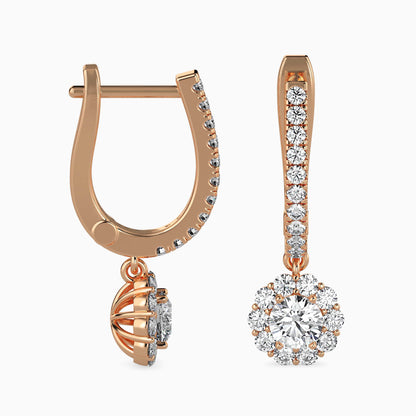 Nestor Diamond Solitaire Earring Rose Gold