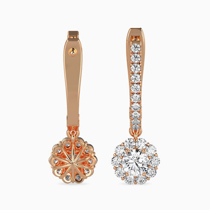 Nestor Diamond Solitaire Earring Rose Gold