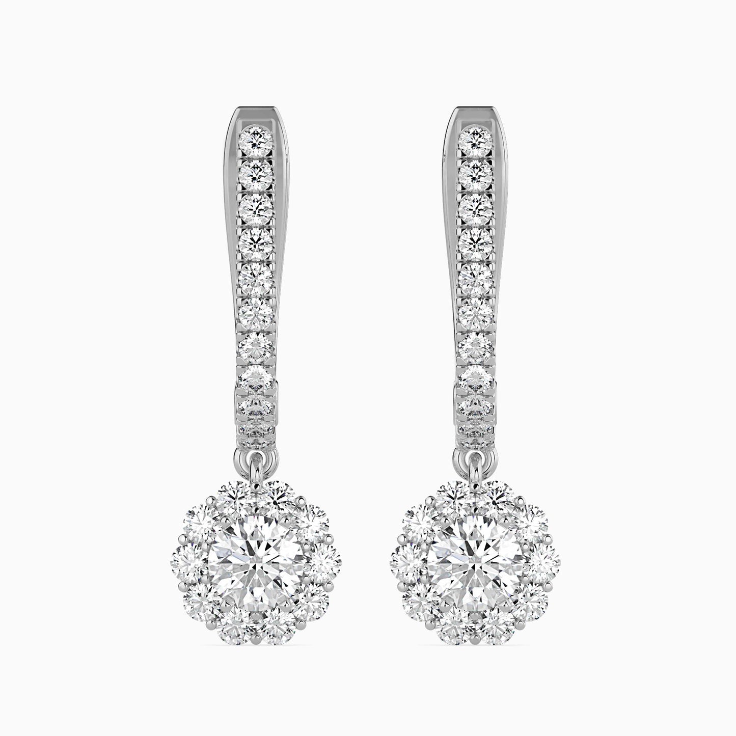 Nestor Diamond Solitaire Earring White Gold