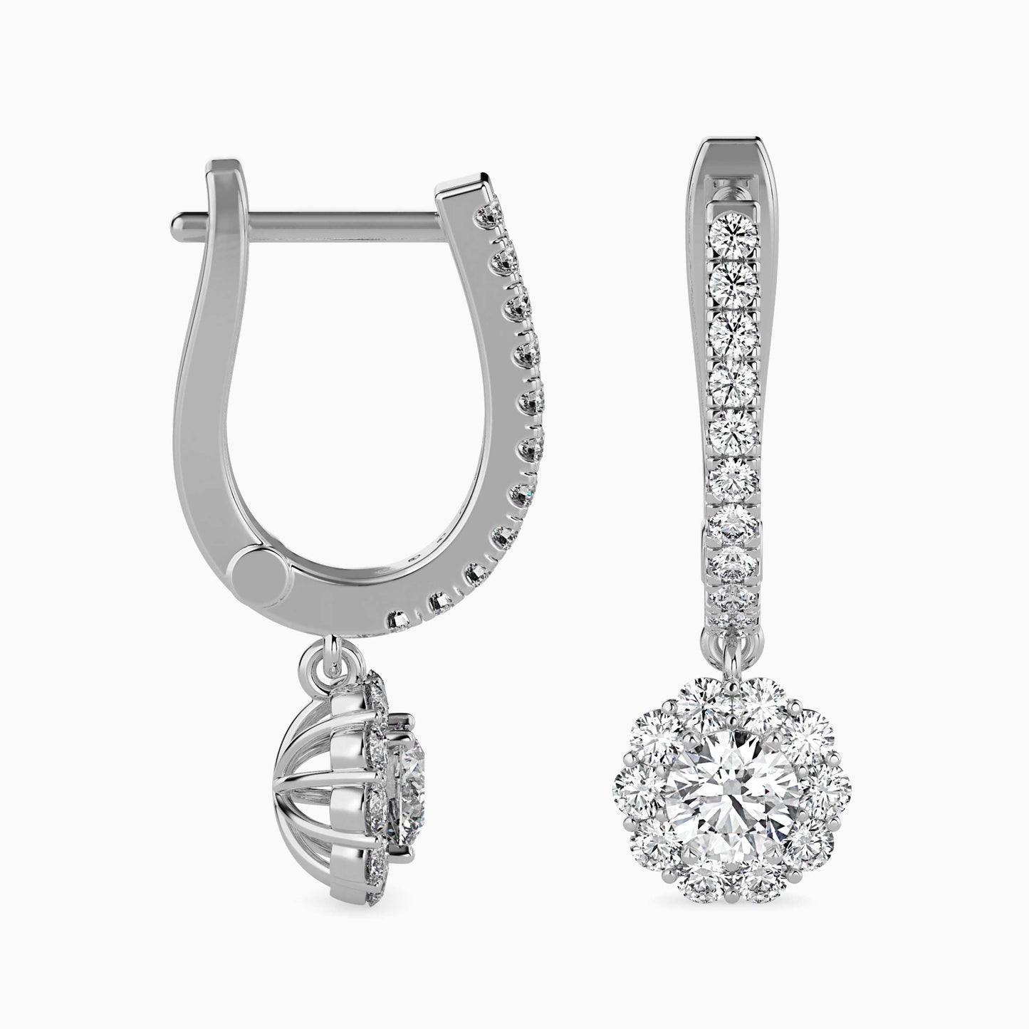 Nestor Diamond Solitaire Earring White Gold