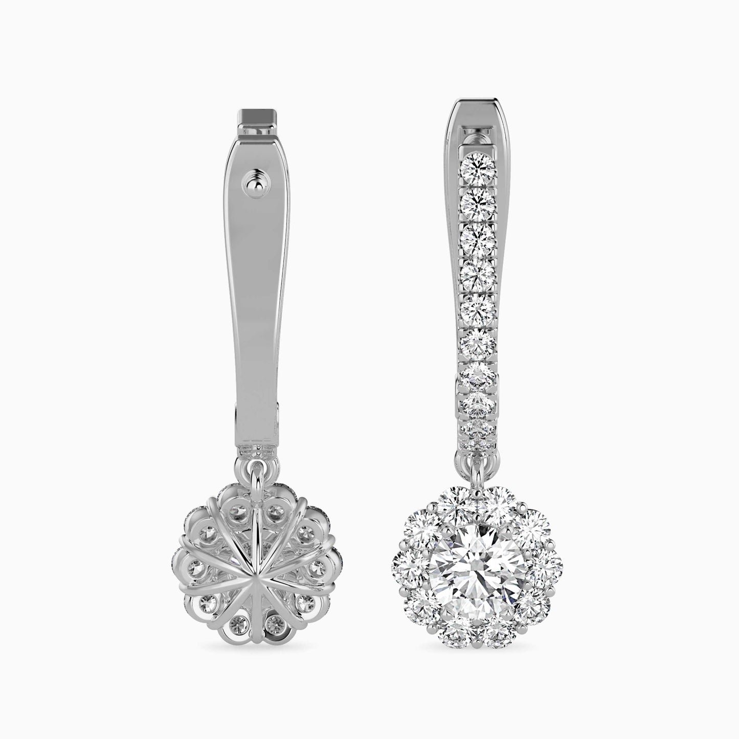 Nestor Diamond Solitaire Earring White Gold