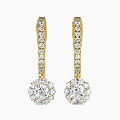 Nestor Diamond Solitaire Earring Yellow Gold