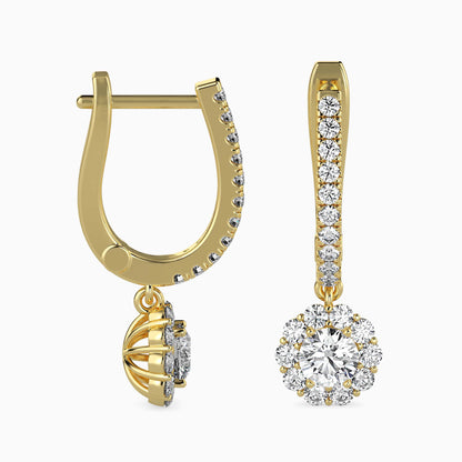 Nestor Diamond Solitaire Earring Yellow Gold