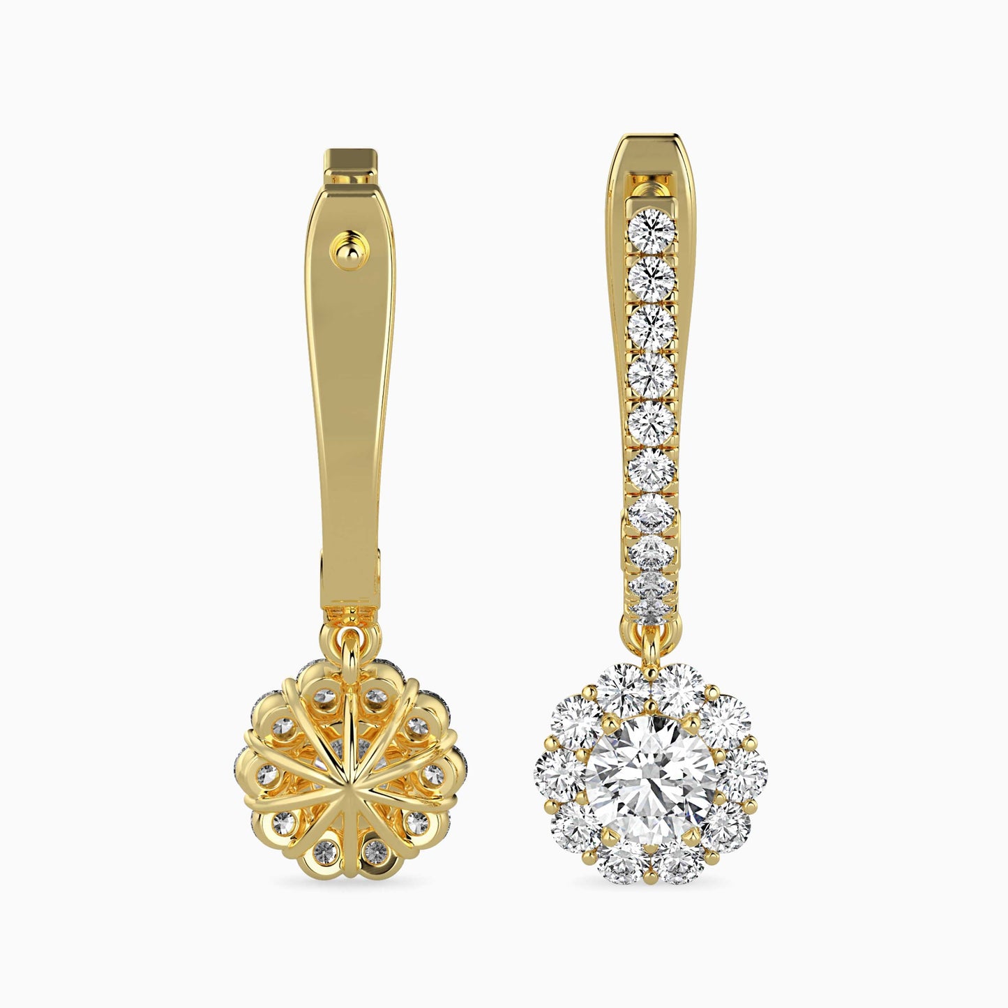 Nestor Diamond Solitaire Earring Yellow Gold