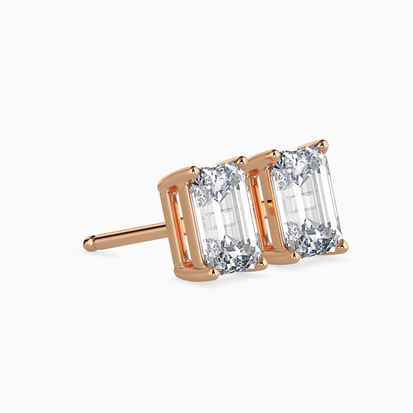 Exquisite Embers Solitaire Earring Rose Gold