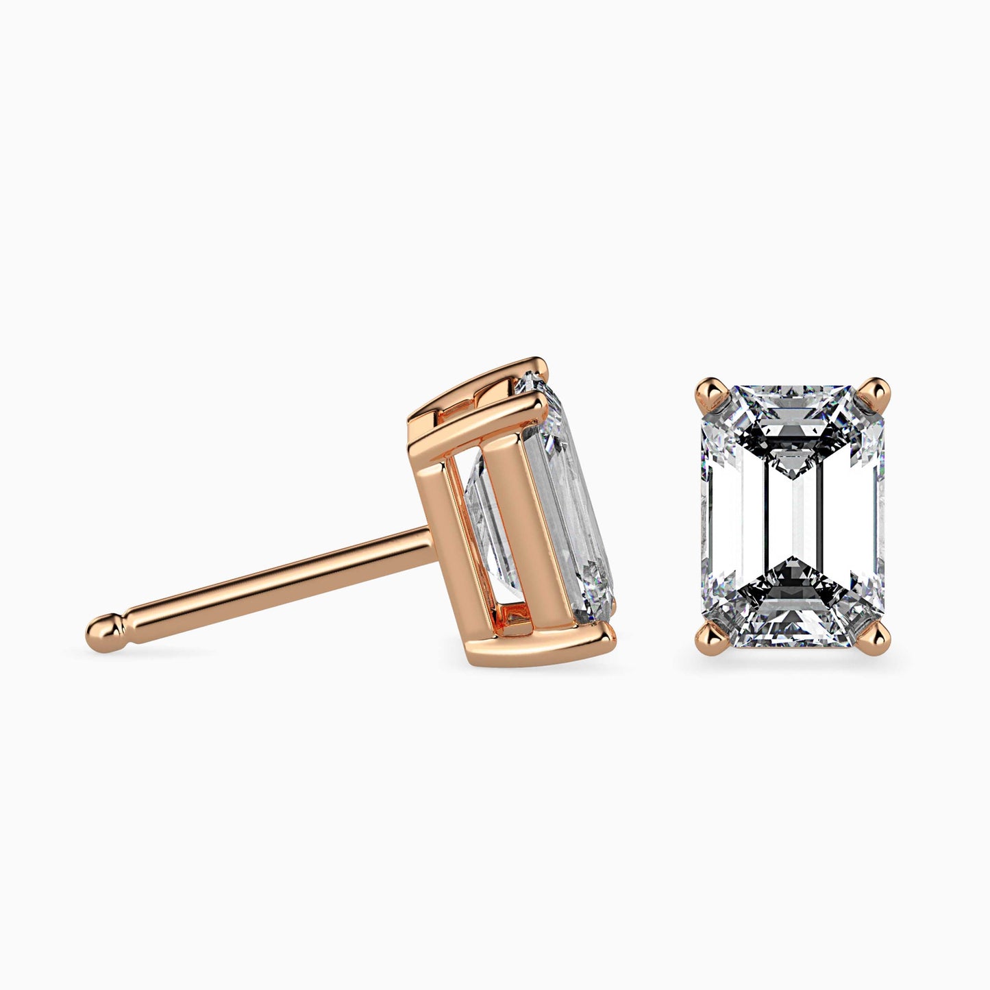 Exquisite Embers Solitaire Earring Rose Gold