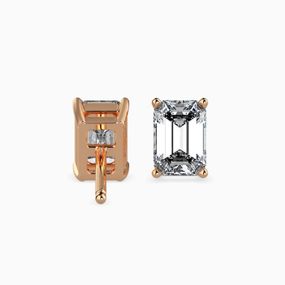 Exquisite Embers Solitaire Earring Rose Gold