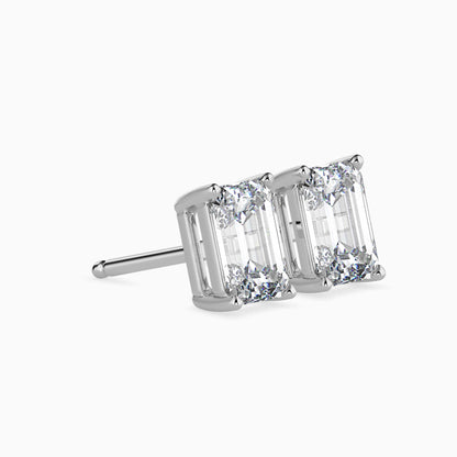 Exquisite Embers Solitaire Earring Platinum