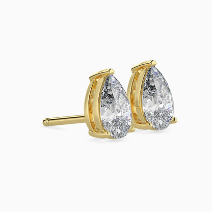 Dazzling Drops Solitaire Earring Yellow Gold