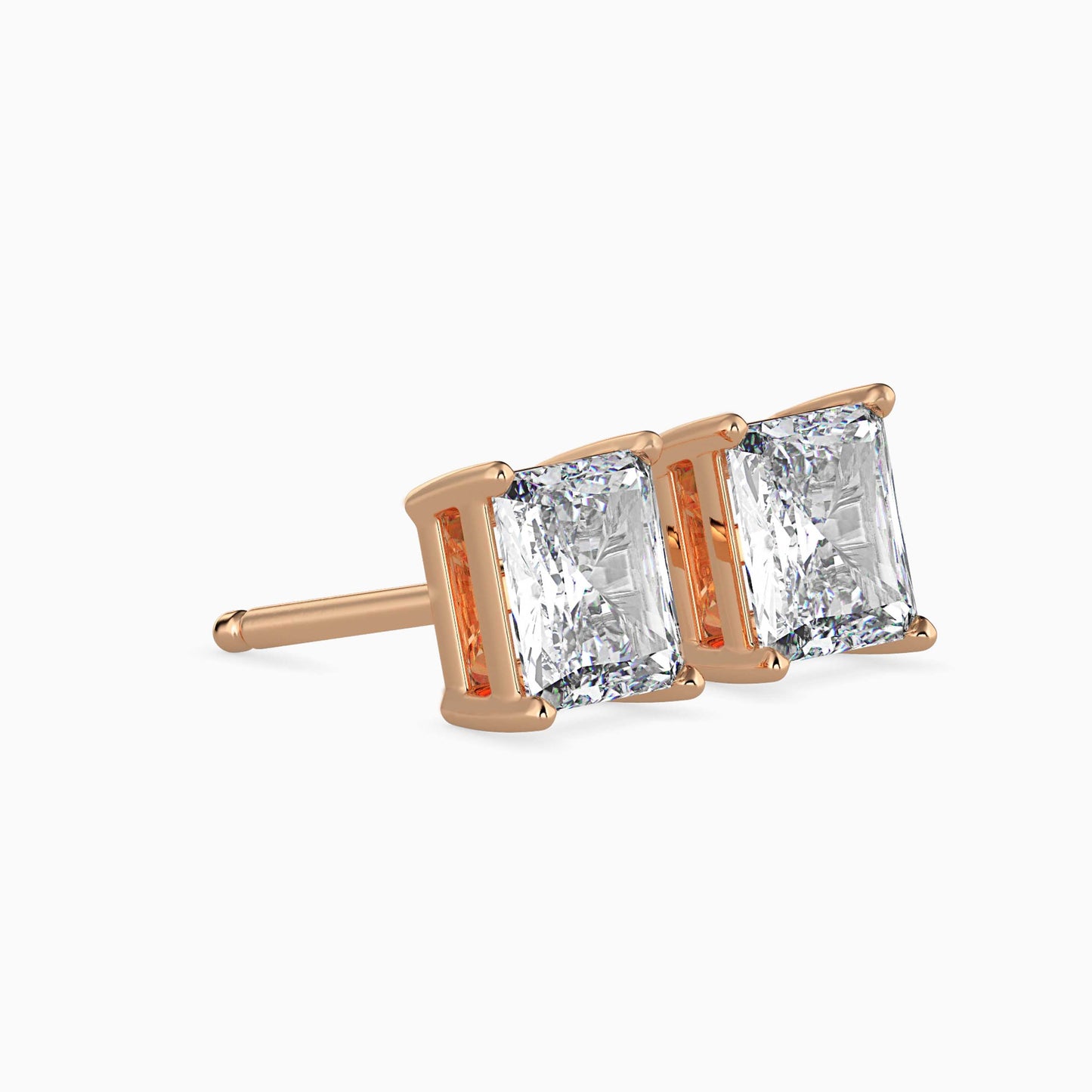 Radiant Stars Solitaire Earring Rose Gold