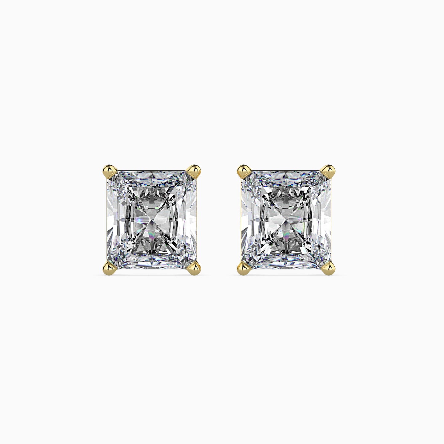 Radiant Stars Solitaire Earring Yellow Gold