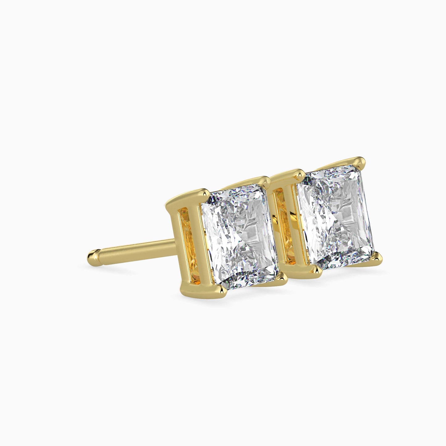 Radiant Stars Solitaire Earring Yellow Gold