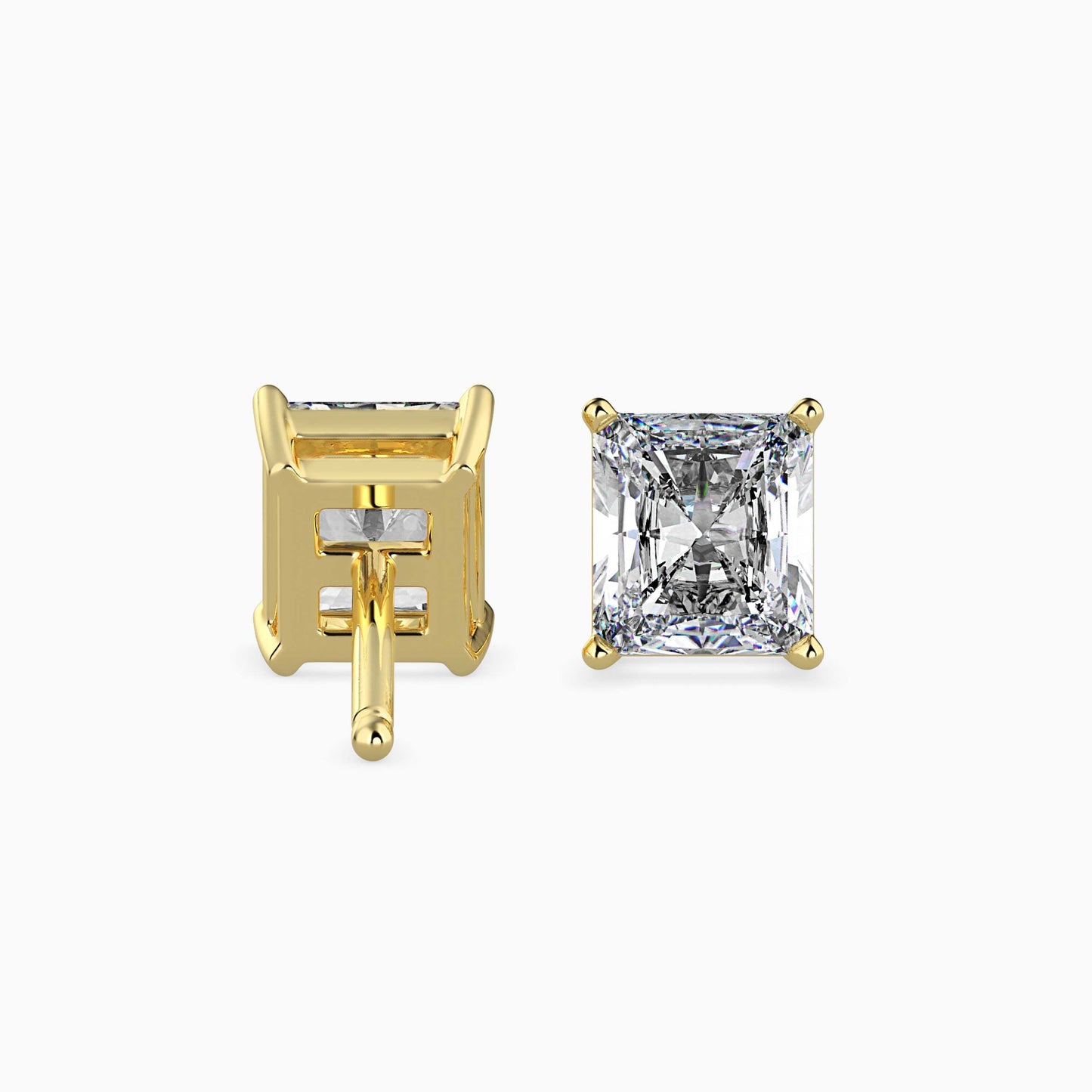 Radiant Stars Solitaire Earring Yellow Gold