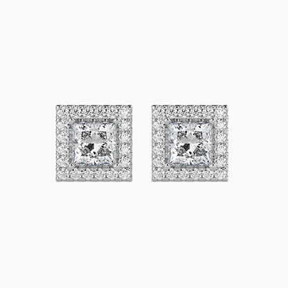 Sparkling Spheres Solitaire Earring White Gold